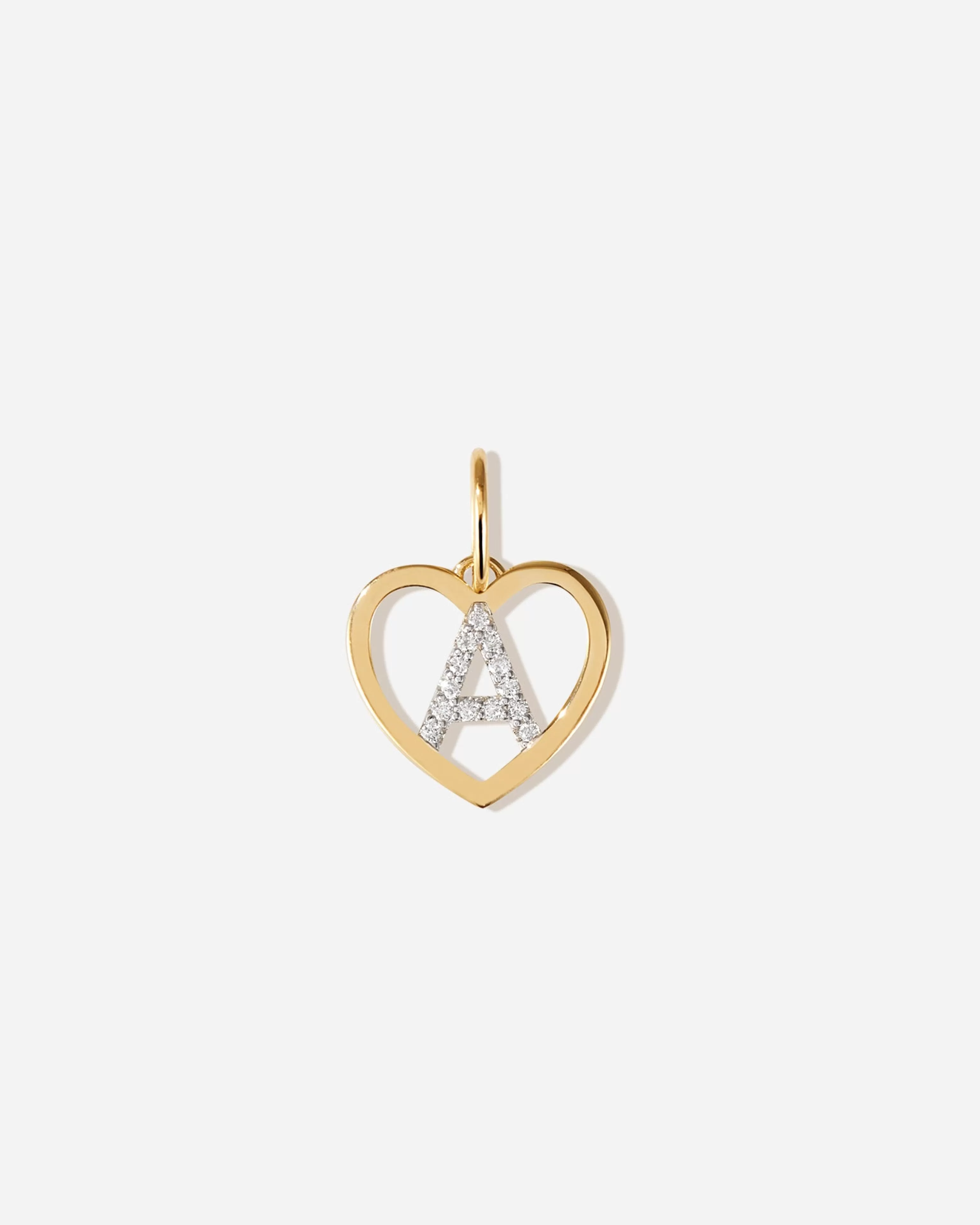 BRUNA The Label Kettenanhänger | Buchstaben^Amour Letter Charm 14k Gelbgold & Laborgezüchtete Diamanten