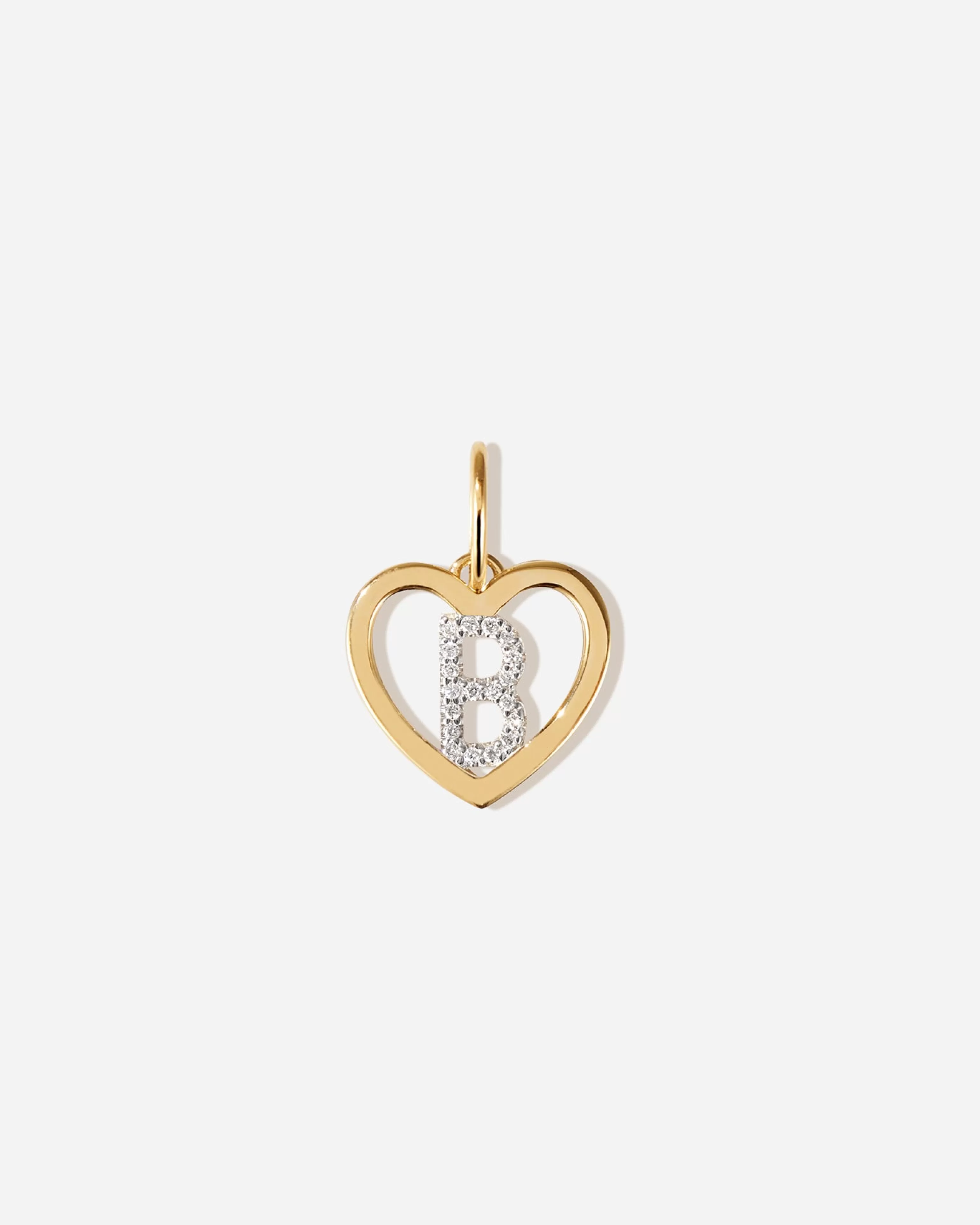 BRUNA The Label Kettenanhänger | Buchstaben^Amour Letter Charm 14k Gelbgold & Laborgezüchtete Diamanten