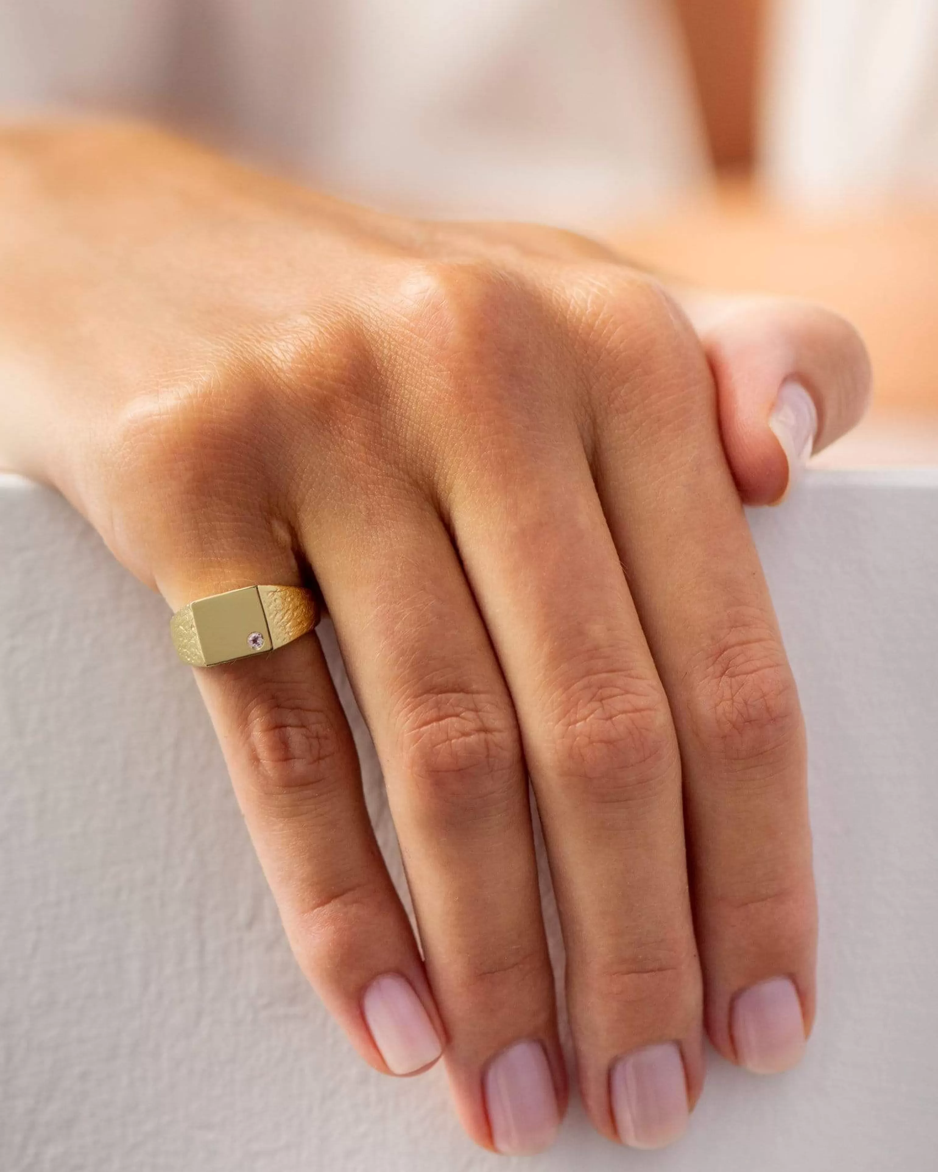 BRUNA The Label Edelsteine^Cannes Pinky Ring 18k Gold Vermeil & Edelsteine