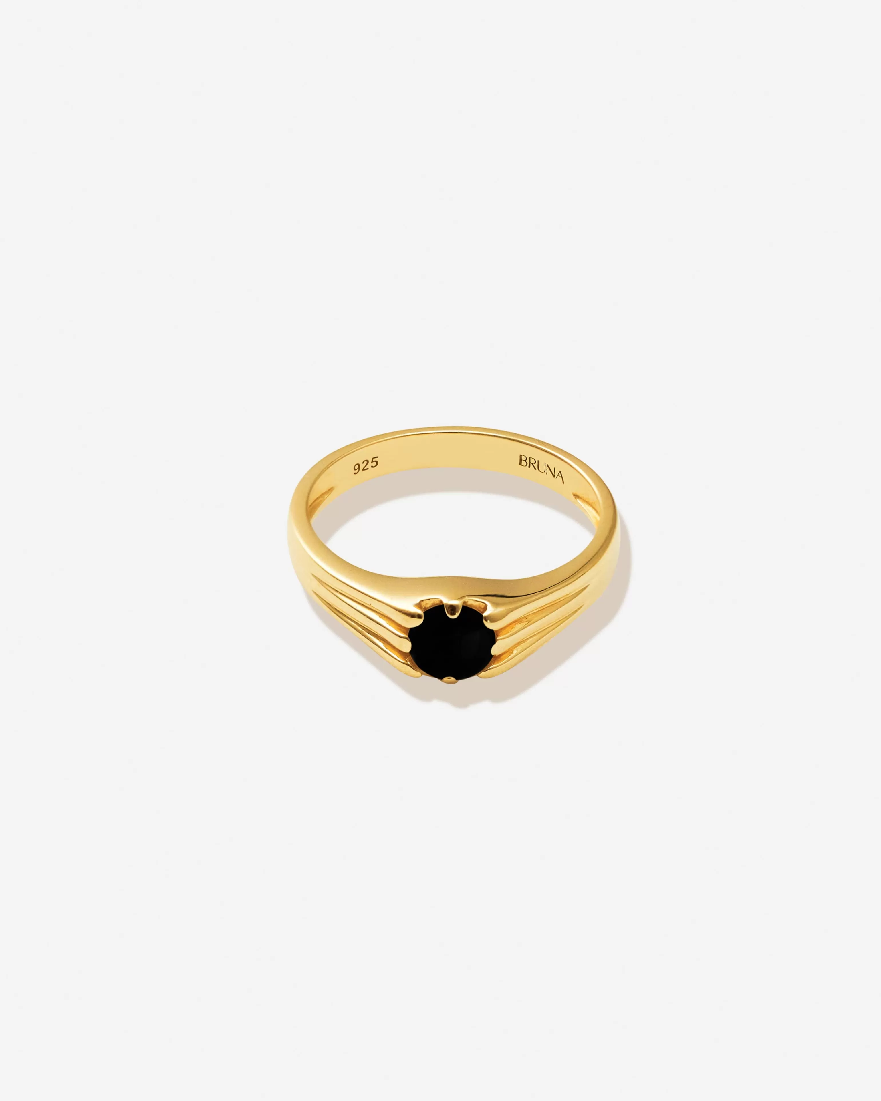 BRUNA The Label Edelsteine | Verlobung^Cap-Ferrat Onyx Ring 18k Gold Vermeil & Edelsteine