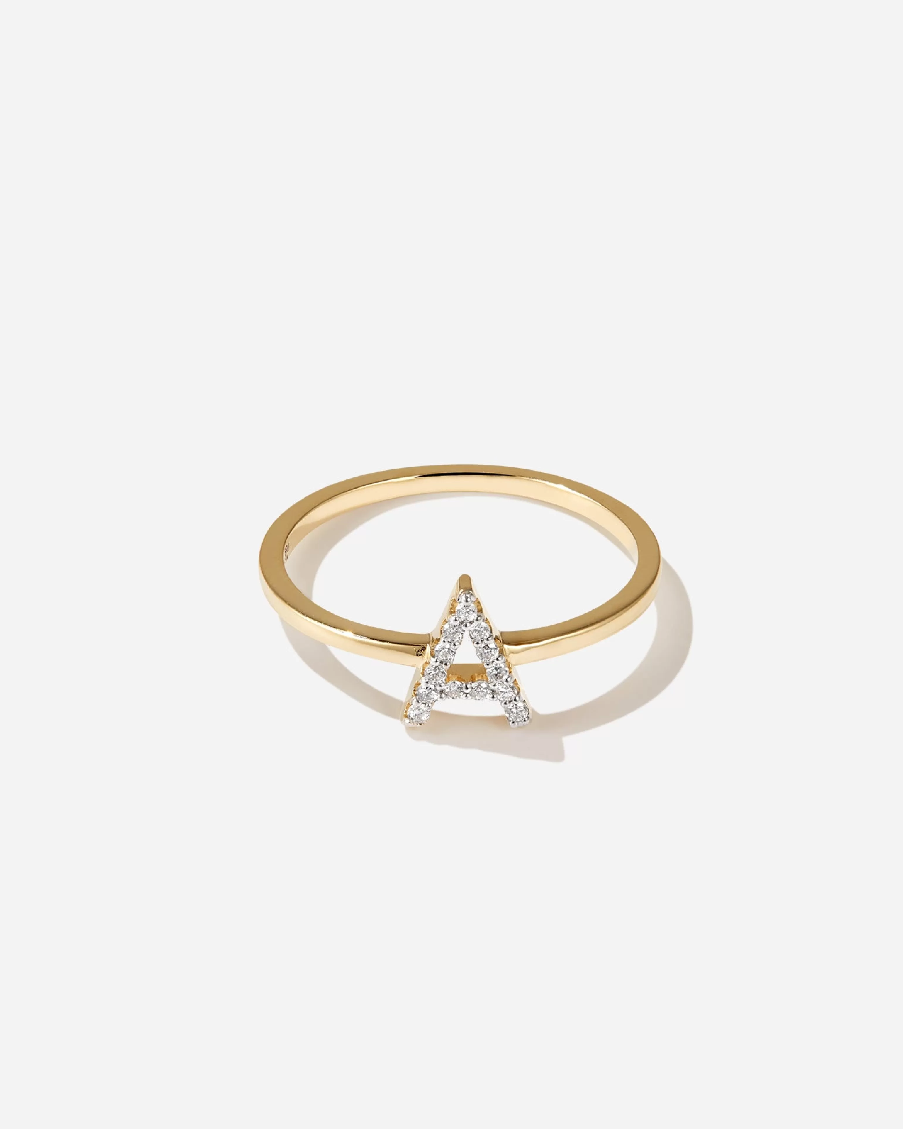 BRUNA The Label Stacking-Ringe | Filigran^Lab-Grown Diamond Letter Ring 14k Gelbgold