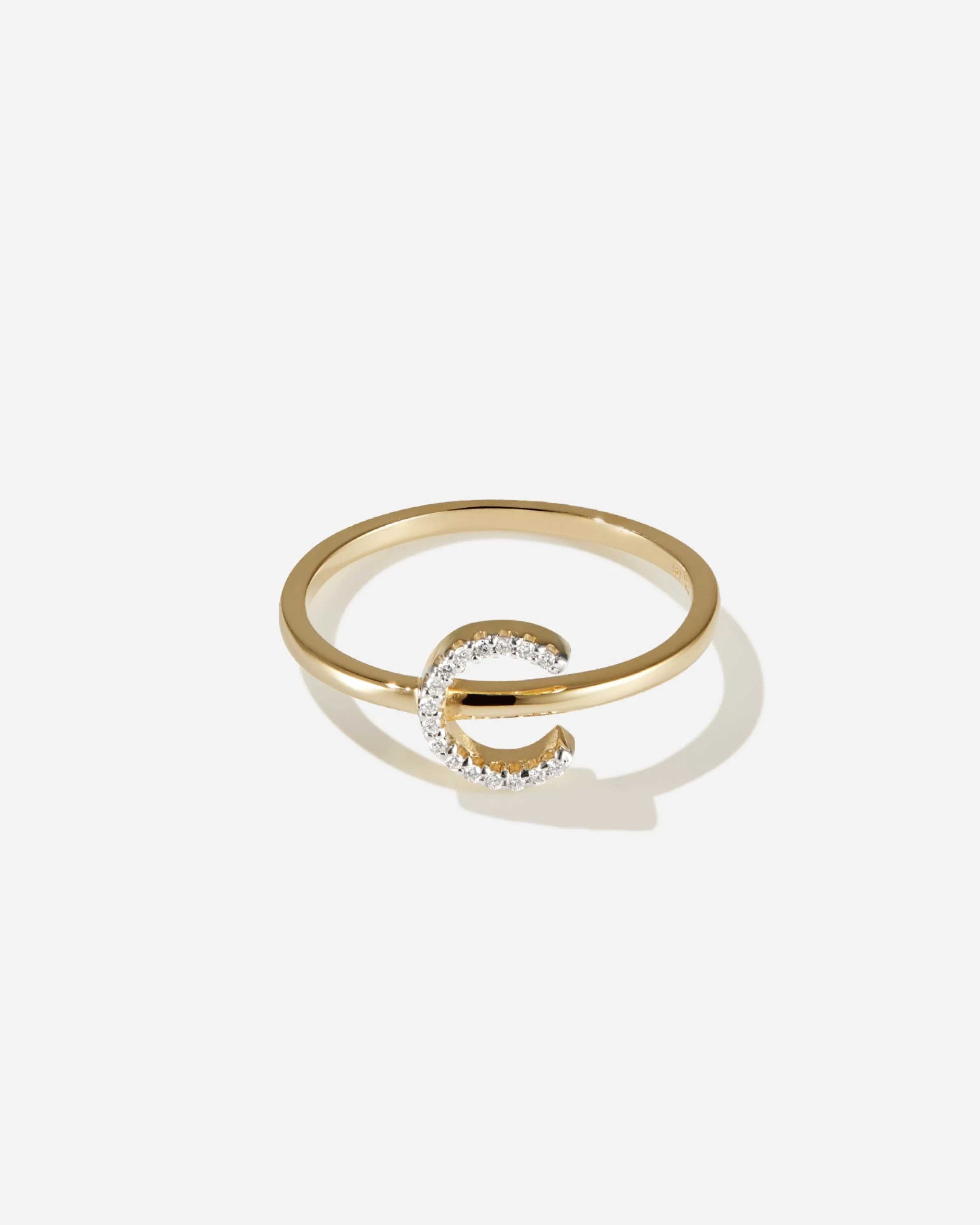 BRUNA The Label Stacking-Ringe | Filigran^Lab-Grown Diamond Letter Ring 14k Gelbgold
